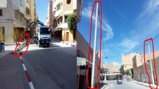 إزالة الأعمدة الكهربائية الإسمنتية