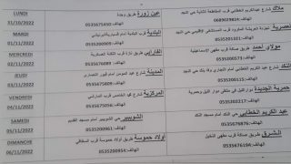 مواقيت صيدليات الحراسة بمدينة جرسيف من 17 أكتوبر 2022 حتى 13 نونبر 2022