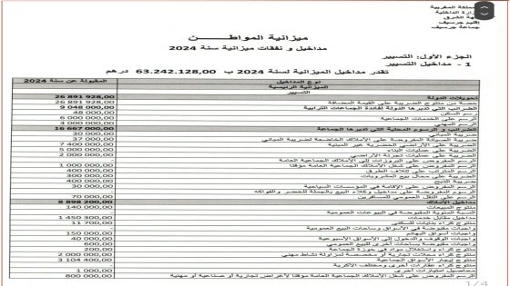 ميزانية المواطن :مداخيل ونفقات ميزانية سنة 2024