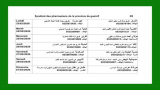 توقيت صيدليات الحراسة من 23فبراير حتى 1 مارس 2026